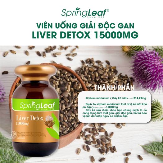 Thực phẩm chức năng giải độc gan Spring Leaf Liver Detox Úc 15000mg 60 viên