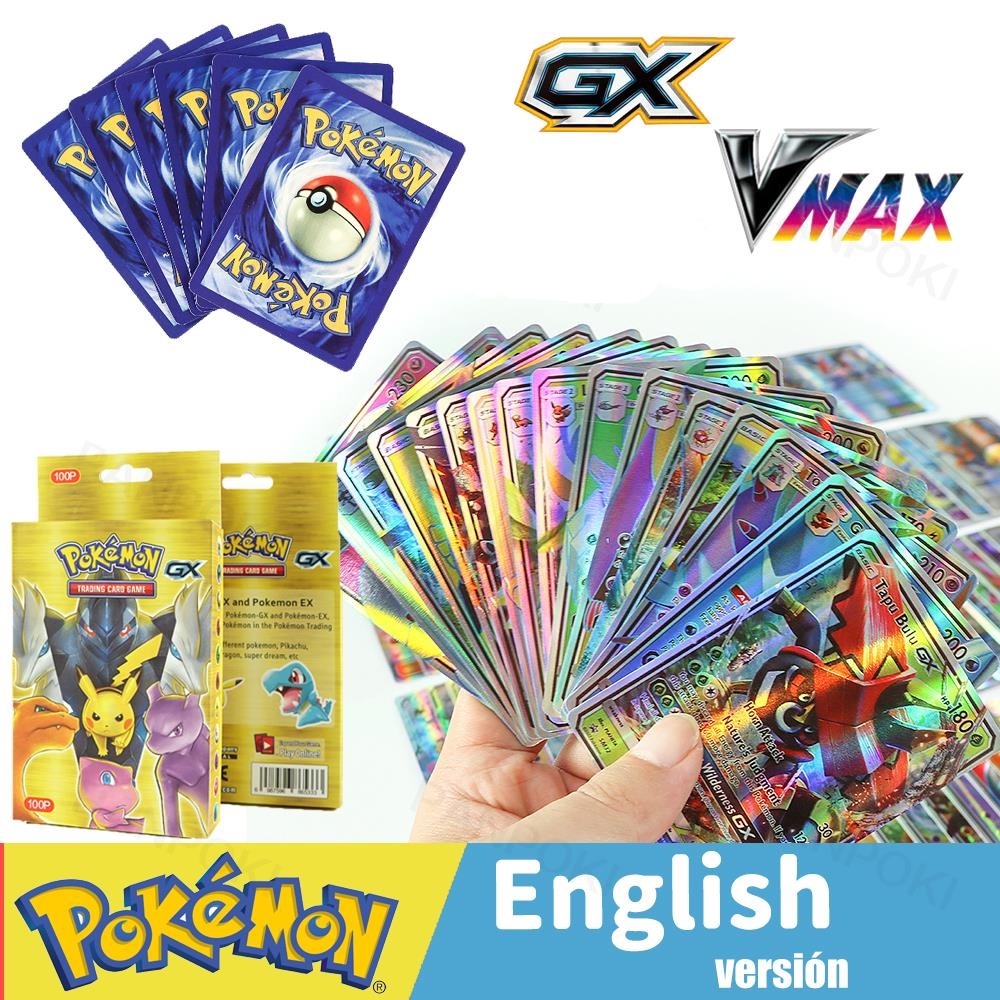 50-300Pcs Pokemon 300 V MAX 300 GX Children Battle English French Spanish  Version Game Tag Team Shining Vmax Pokemon Cards ready stockbo8387211