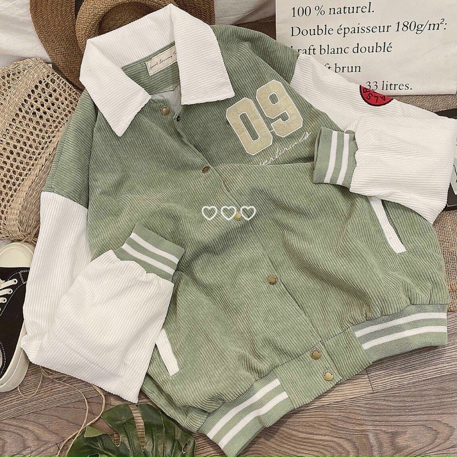 Áo khoác bomber nhung nữ 09 form rộng - áo khoác bomber nữ tp489
