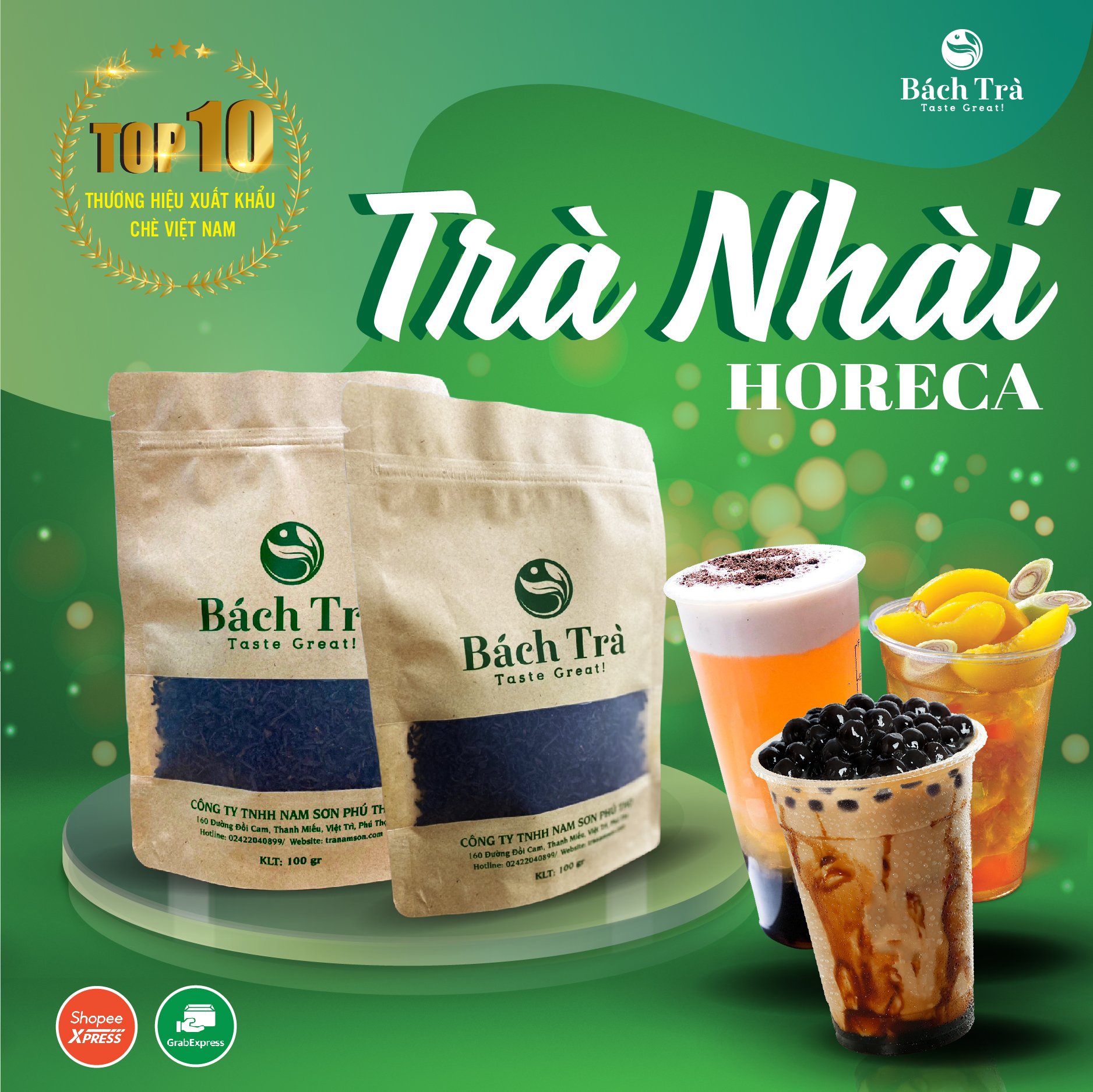 Trà Nhài - Trà hoa nhài cao cấp cánh nhài tươi hòa quyện hương vị trà - Túi Drip 100g