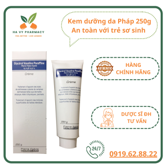 Kem dưỡng da, kem nẻ Dexeryl Glycerol Vaseline 250g Pháp hỗ trợ cải thiện da khô, nứt nẻ an toàn cho trẻ sơ sinh - Lotusfree Cosmetics