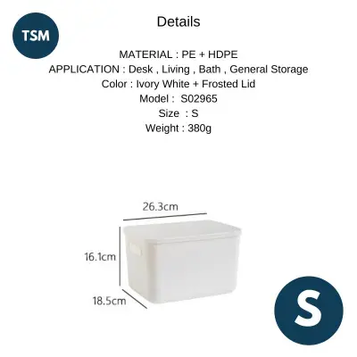 TSM Stackable Plastic Storage Box with Dustproof Lid Cover Space Savers for Living Organizer Kitchen Bathroom (1)