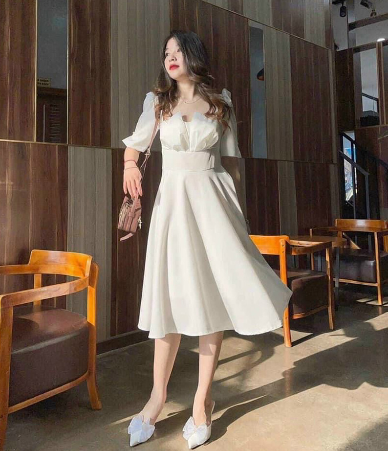 [Mẫu Hot] Đầm Váy Nữ Xếp Ly Ngực Tay Lỡ ( Có Mút Ngực ) Thời Trang Kiểu Cách Đi Chơi, Đi Dự Tiệc D.ONE FASHION, Mẫu Free Size (40-55Kg) Mặc Vừa