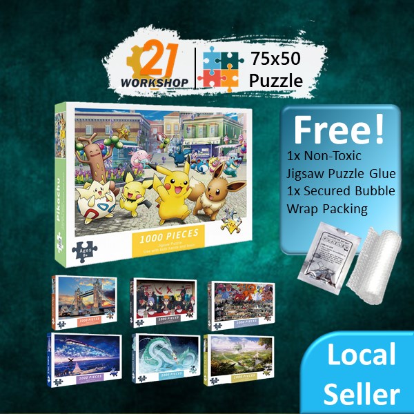 Pikachu Puzzle Anime 300/500/1000 Pieces Jigsaw Puzzles Toys for Children  Restless Pokemon Cartoon Board