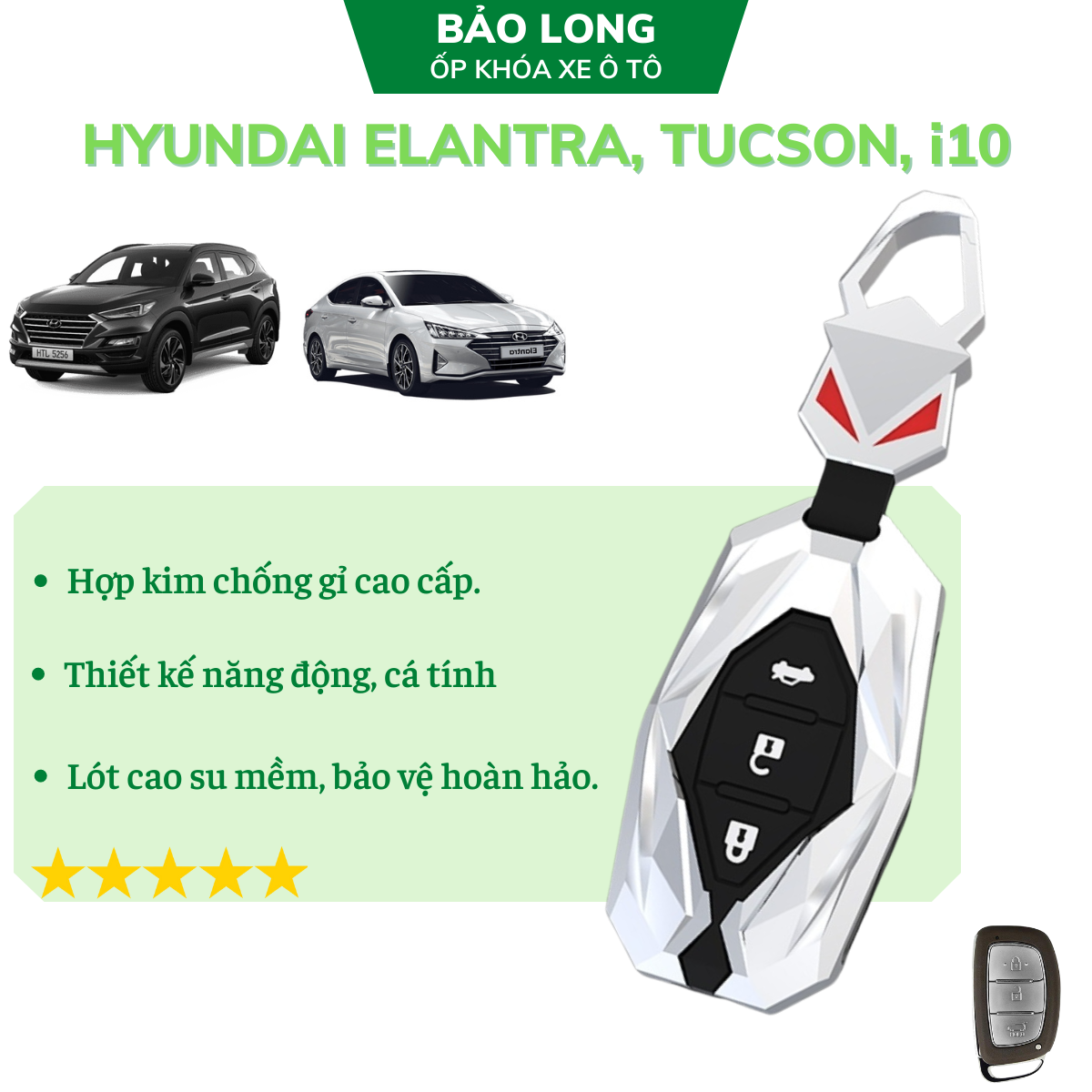 Ốp khóa kim loại Hyundai i10, Elantra, Tucson