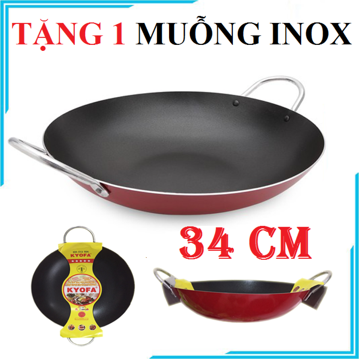 [GIAO NHANH 2H]Chảo chống dính 2 quai sâu lòng size 30cm -32cm - 34cm- Chảo chống dính 2 quai cao cấp-dừng được bếp từ