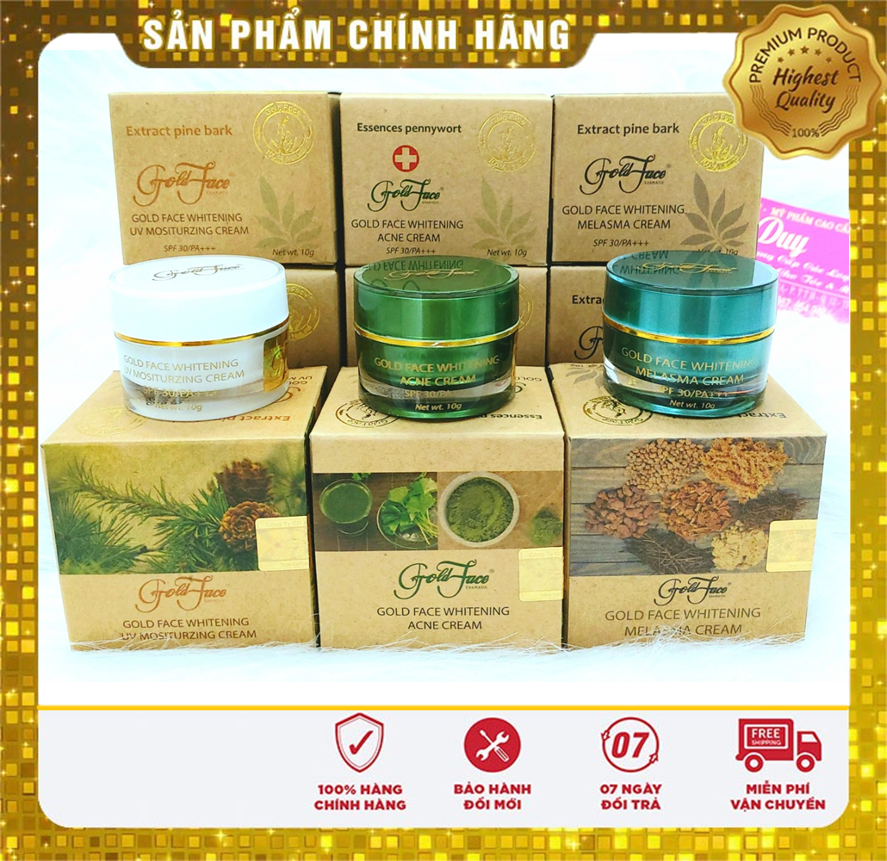 Kem dưỡng da mặt gold face - kem mụn - kem dưỡng ẩm - kem nám dưỡng trắng ngừa lão hóa 10g