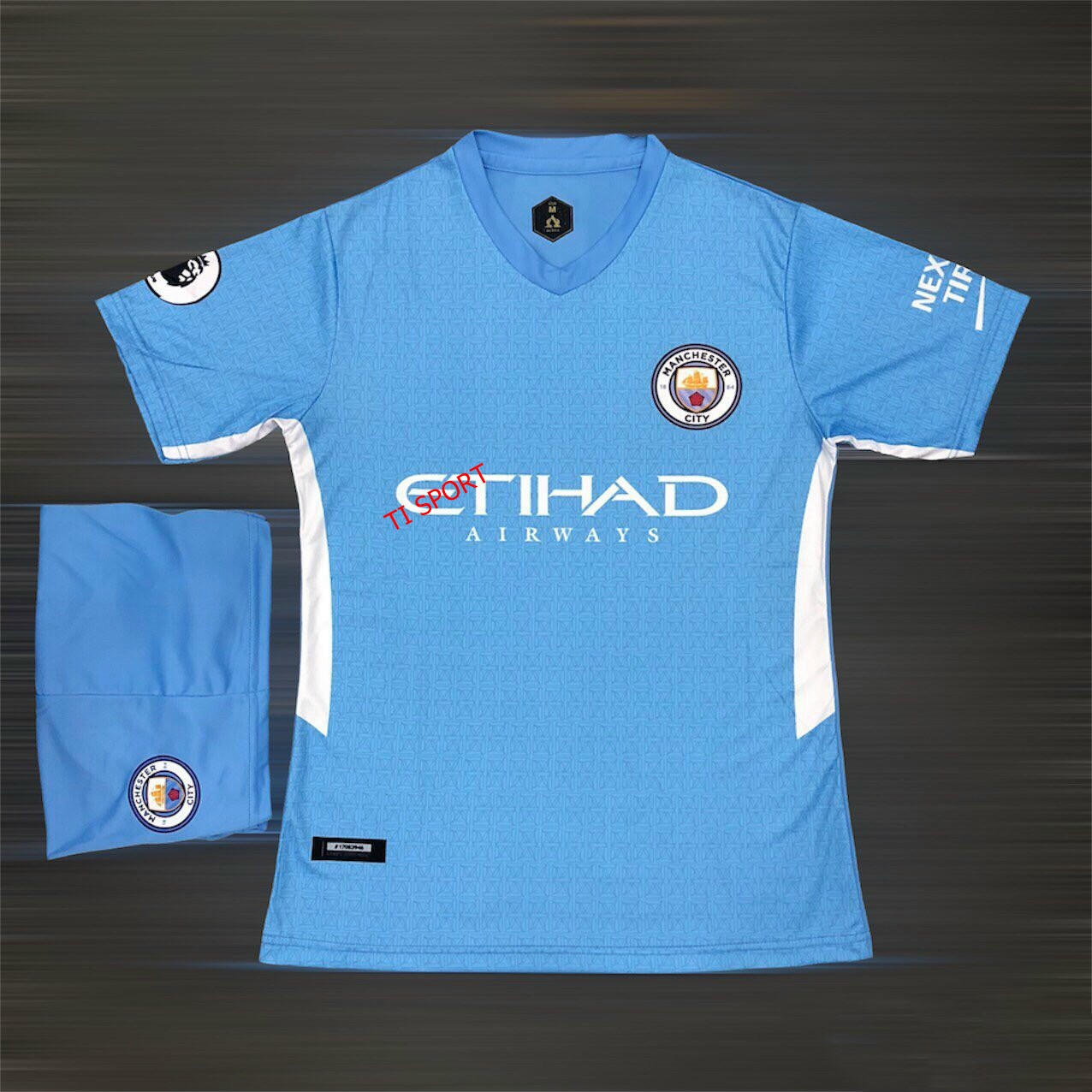 Áo Bóng Đá Clb Manchester City-Xanh-Thun Thái Cao Cấp