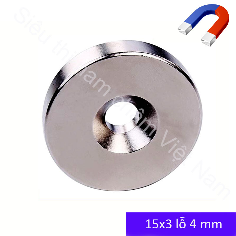 Combo 40 viên nam châm đất hiếm 15x3 lỗ 4mm
