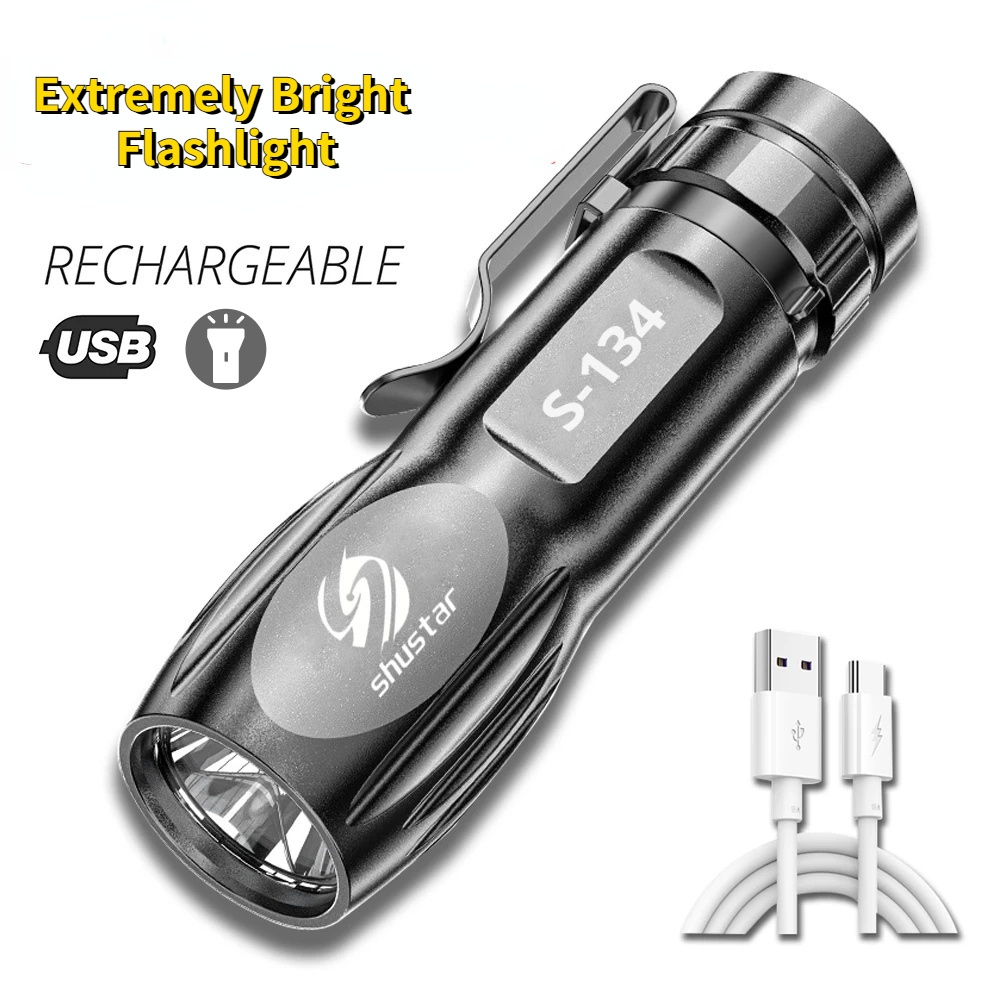 Đèn pin cầm tay khẩn cấp chất lượng cao sạc usb mini/đèn pin led siêu sáng chất liệu nhẹ chống nước