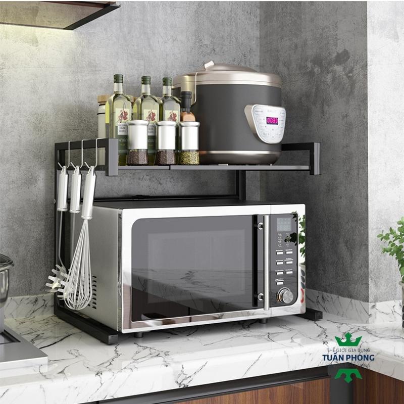 Kệ để lò vi sóng nồi cơm điện 2 tầng đa năng,giá để lò vi sóng sơn tĩnh điện có thể thay đổi kích thước dễ dàng lắp đặt