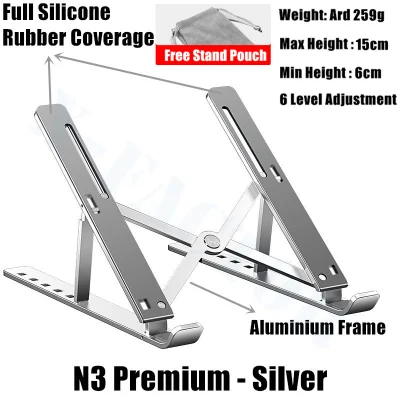 [SG Seller] Portable Laptop Stand Foldable Adjustable Support Base Non-slip Notebook Holder (10)