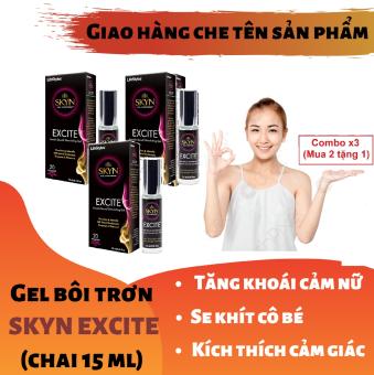 Combo x3 (Mua 2 tặng 1) Gel bôi trơn SKYN EXCITE cao cấp tăng khoái cảm cho nữ - giúp se khít làm hồng cô bé (chai 15ml) - hàng chính hãng