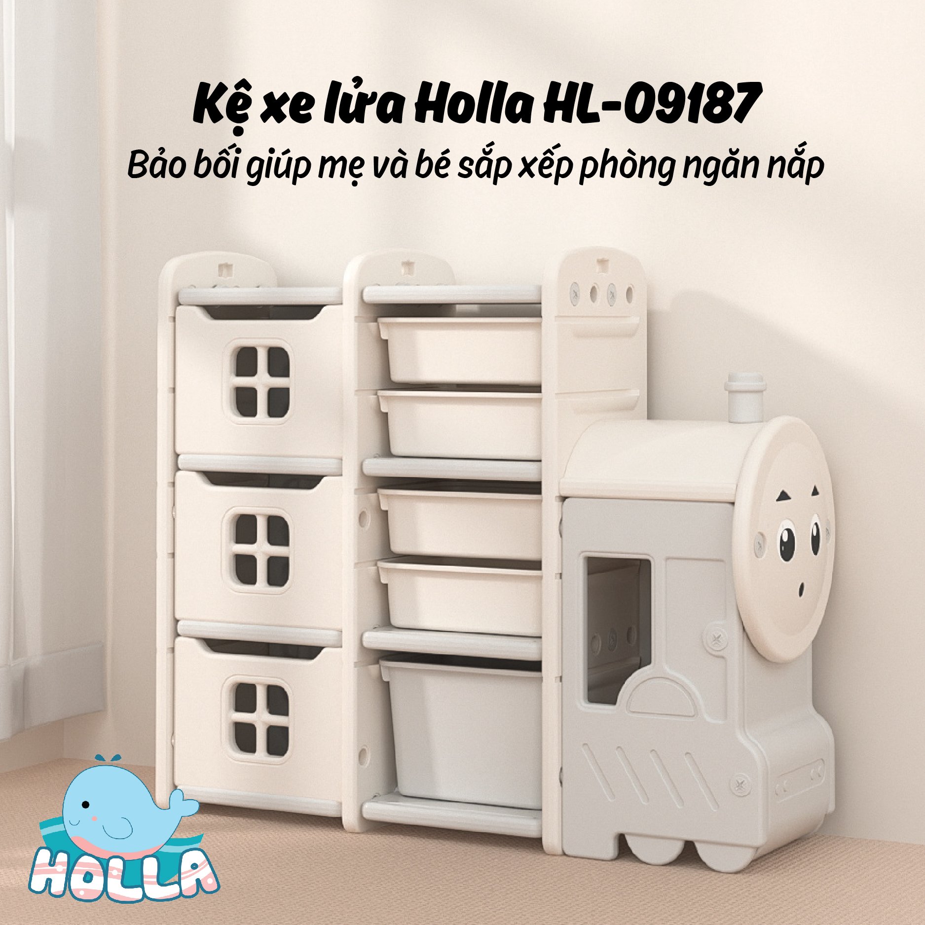 Kệ đồ chơi xe tên lửa holla hl-09187 phong cách hàn quốc, tủ đựng đồ chơi, quần áo, đồ dùng cho bé chính hãng holla zimbababy