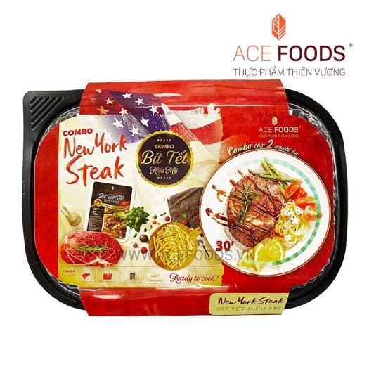 GIAO 24h] Combo Bít tết (vị nấm/ vị tiêu đen) 605g/hộp hiệu ACE FOODS+, Combo beefsteak [KS0120080 BL