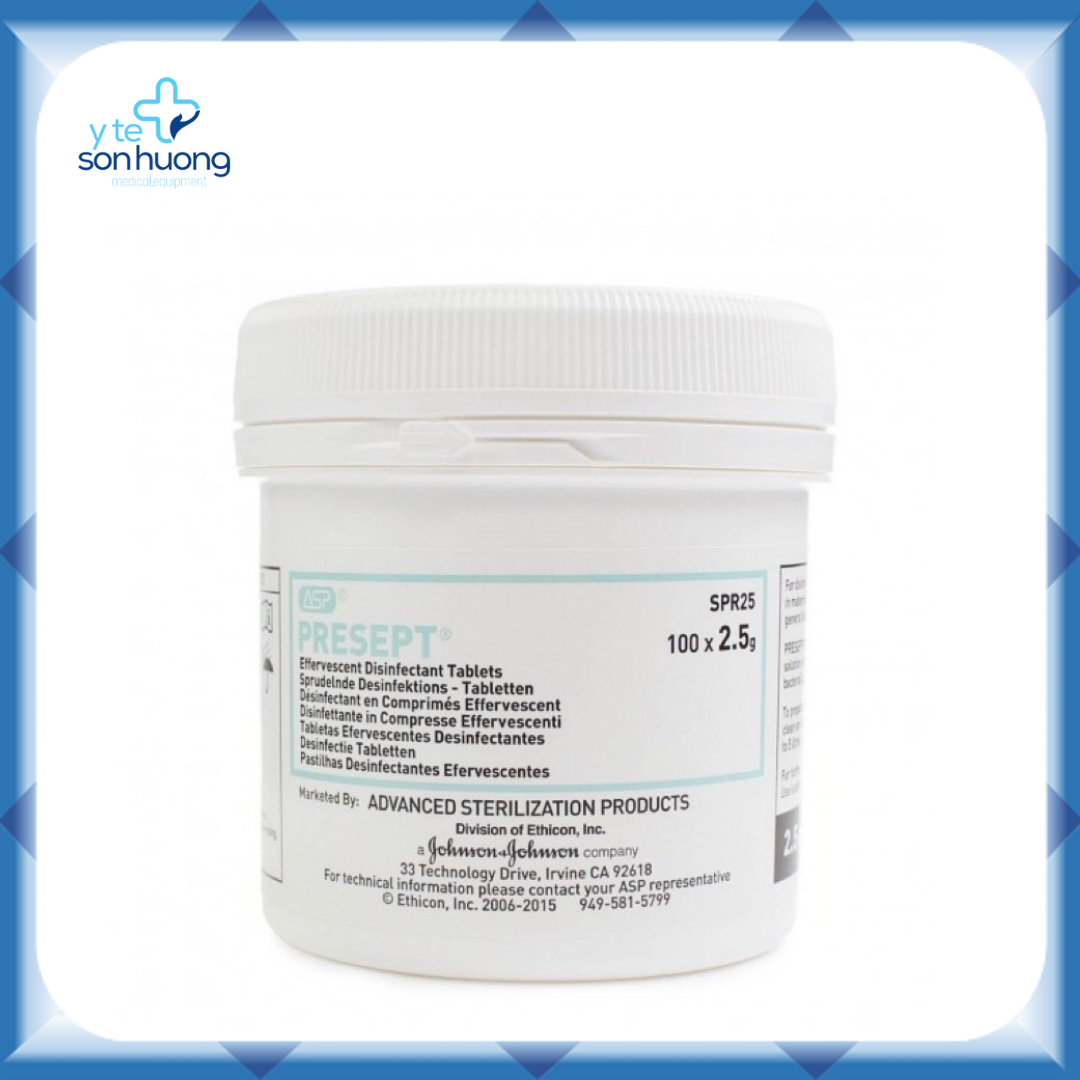 Viên sát trùng presept 2.5g khử khuẩn bề mặt, dụng cụ