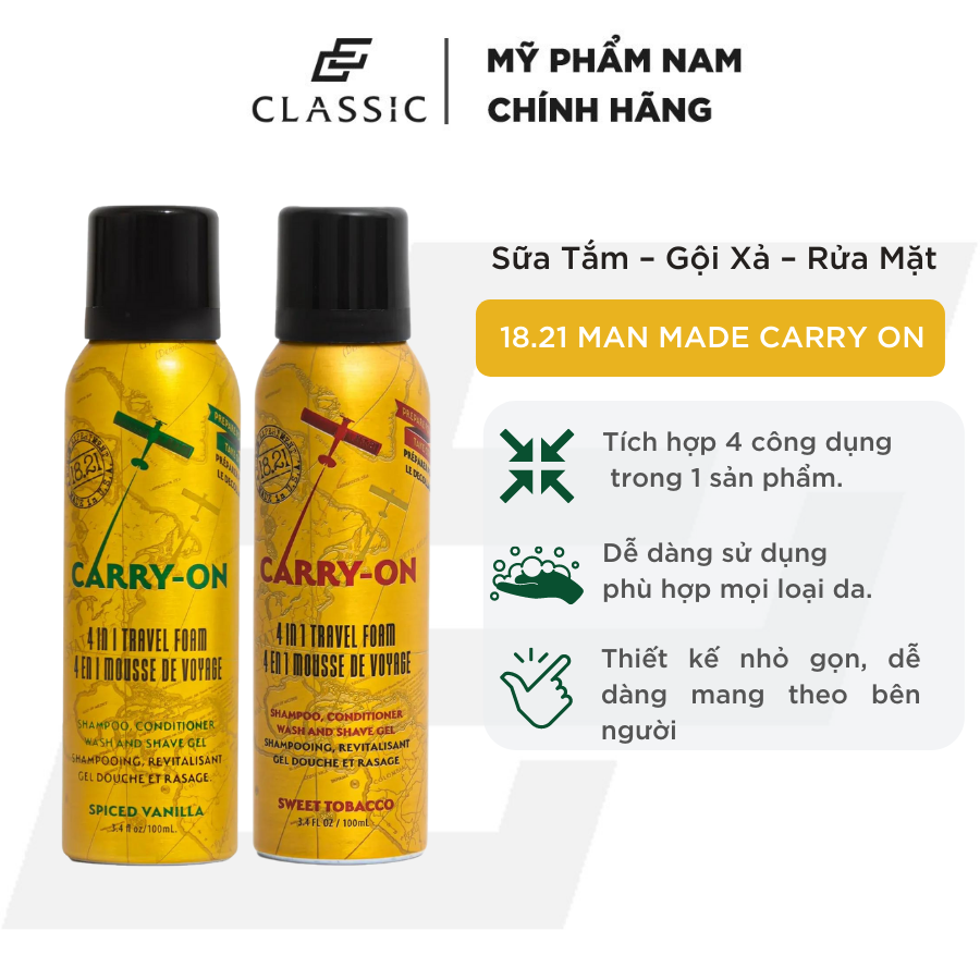 Sữa tắm – gội xả – rửa mặt 18.21 man made carry on travel foam