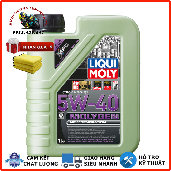 ✅HOT SALE✅Nhớt Liqui Moly 5W40 Molygen 1L 100% tổng hợp, nhớt liqui molygen dùng cho xe tay ga 5W40 nhập khẩu từ Đức⛽️BÌNH DƯƠNG LUBRICANTS⛽️