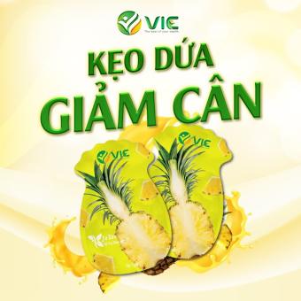 kẹo dứa giảm cân VIC Organic - giảm cân dứa - mẫu mới 2021 - gói 7 viên Chính hãng - shop khôi auth