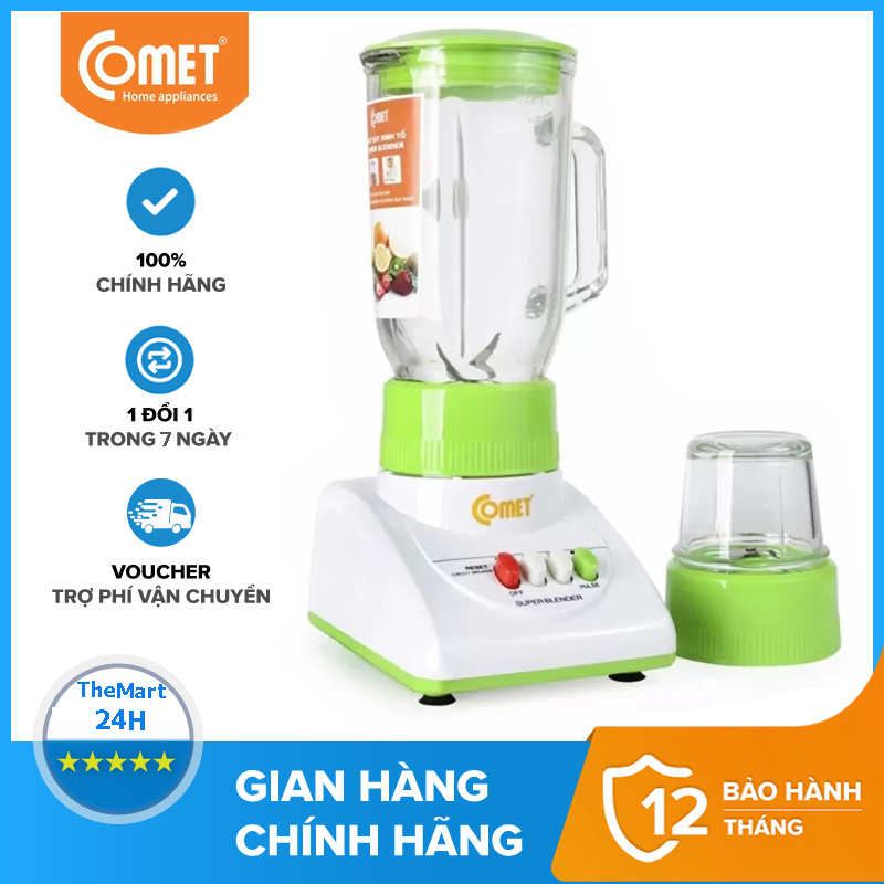Máy xay sinh tố 1,2 lít comet cm9986 siêu bền chịu lực tốt chống trầy.