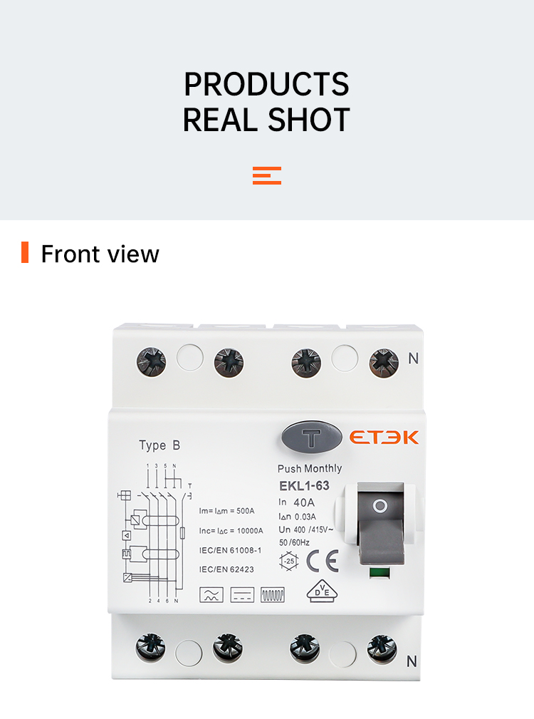 Tbkoeudhg Interruttore Differenziale di Tipo B RCCB 10KA 4 40A 30MA RCD  ELCB EKL1-63 Tipo B Dispersione RCD : : Fai da te