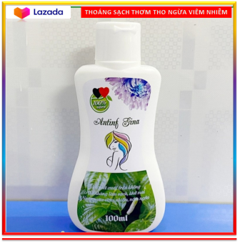 Dung dịch vệ sinh phụ nữ Antinf Gina - Chiết xuất trầu không, lô hội, xạ hương 100% tự nhiên giúp thoáng sạch, khử mùi, giảm viêm nhiễm nấm ngứa hiệu quả - Hộp 1 chai 100ml - Chuẩn GMP Bộ Y tế