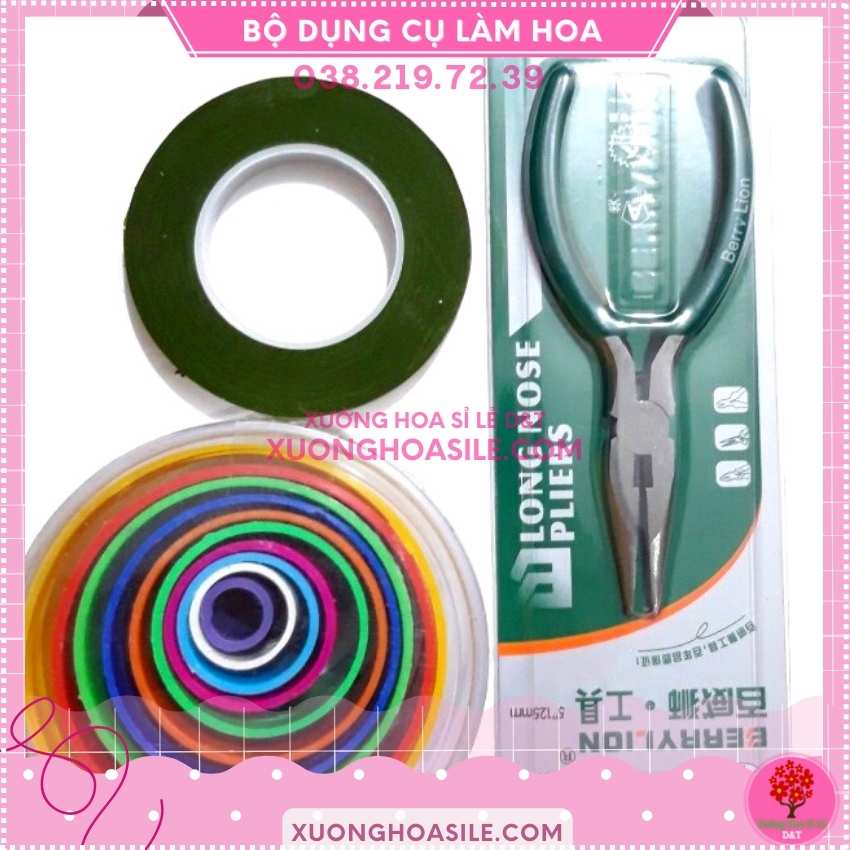 Combo bộ dụng cụ làm hoa voan, bộ dụng cụ handmade, công cụ làm hoa
