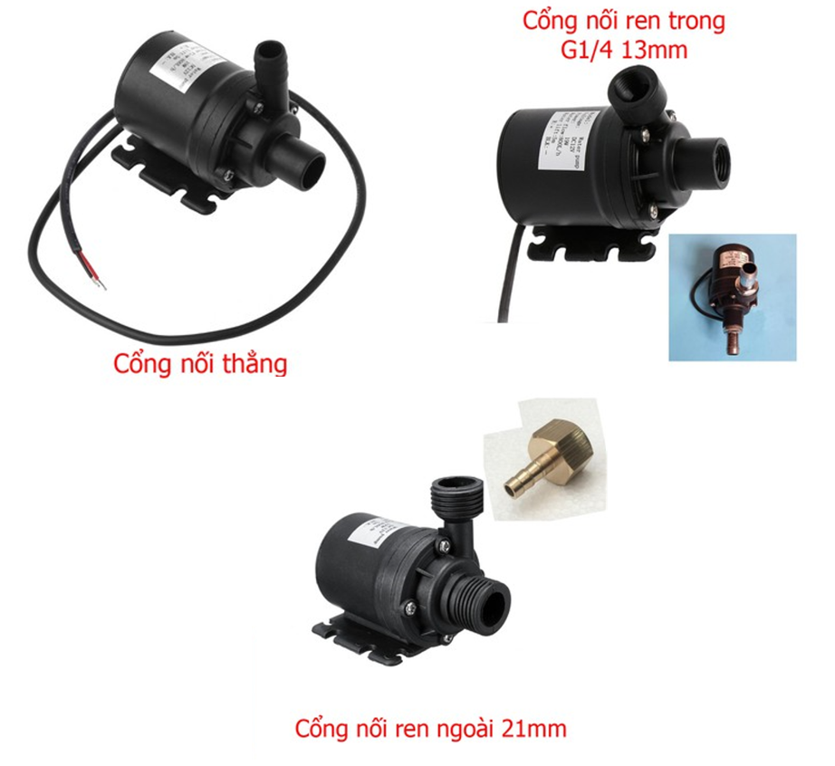 Bơm nước mini siêu mạnh, bơm nước không chổi than brushless siêu mạnh 12V, 24V, 800L/H
