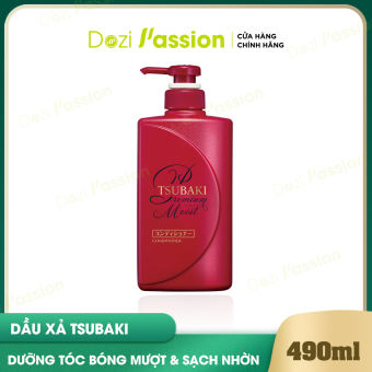 Dầu Xả Tsubaki Dưỡng Tóc Suôn Mềm, Phục Hồi Làm Phồng Chân Tóc - Tsubaki Premium Moist Màu Đỏ (490ml/chai)