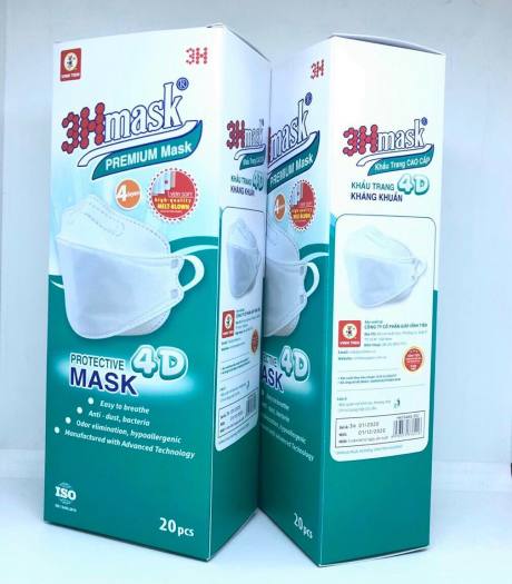 1 thùng 25 hộp (500 cái) Khẩu trang 4D 3HMask Vĩnh Tiến cao cấp