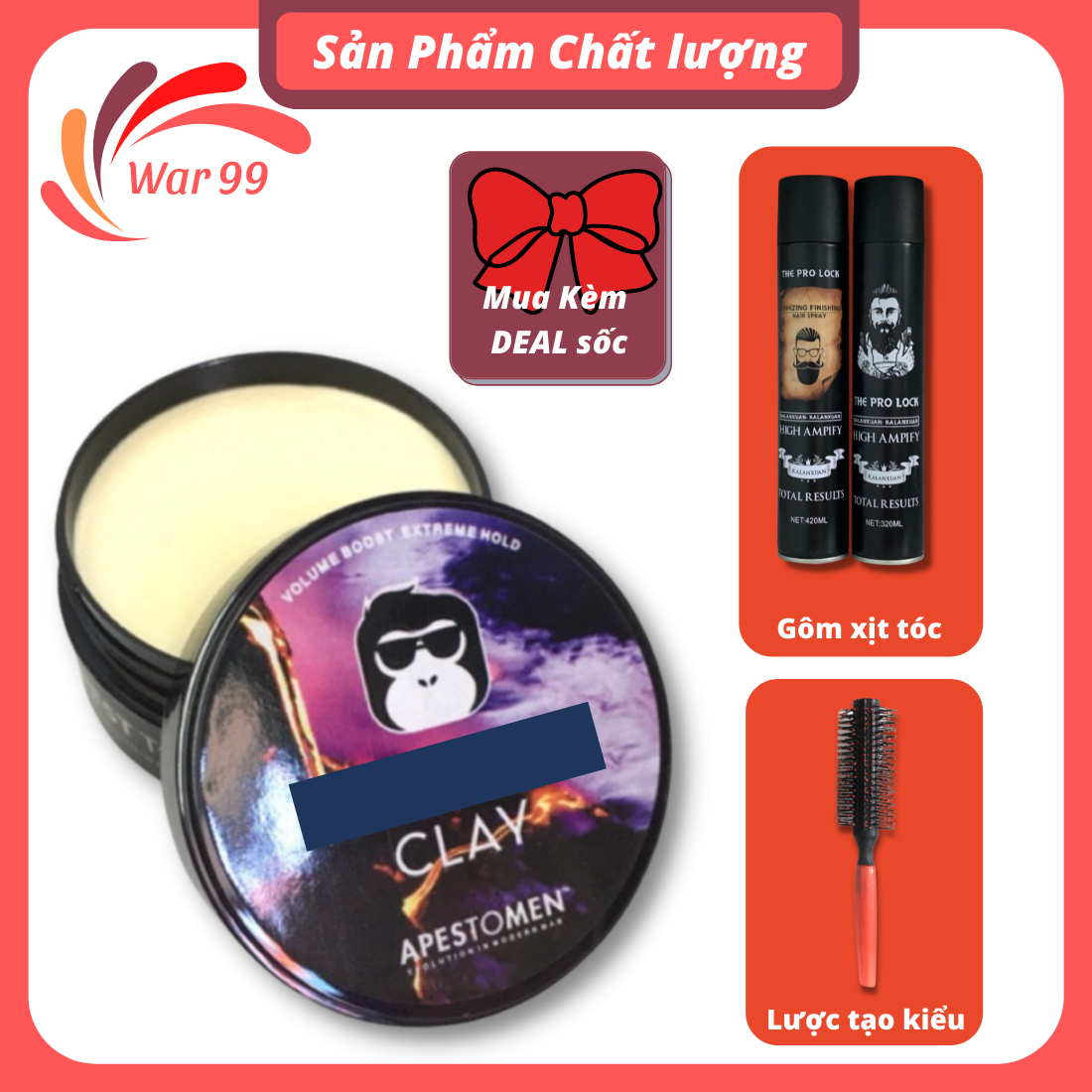 Sáp vuốt tóc tạo kiểu tóc volcanic keo vuốt tóc THE PRO LOCK tùy chọn