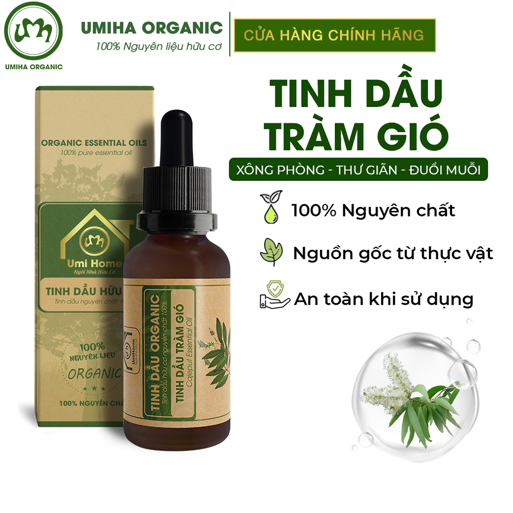 Tinh dầu Tràm Gió hữu cơ UMIHA nguyên chất an toàn cho da nhạy cảm của bé | Cajeput Essential Oil 100% Organic 10ml