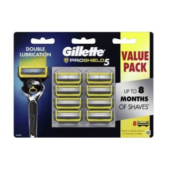 Hộp lưỡi dao cạo râu Gillette 5 lưỡi Fusion/Proglide/Proshield (mãu mới 2021)