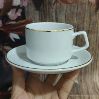 bộ tách uống trà, cà phê sứ Minh Long viền chỉ vàng - bộ tách uống trà, cà phê sứ Minh Long