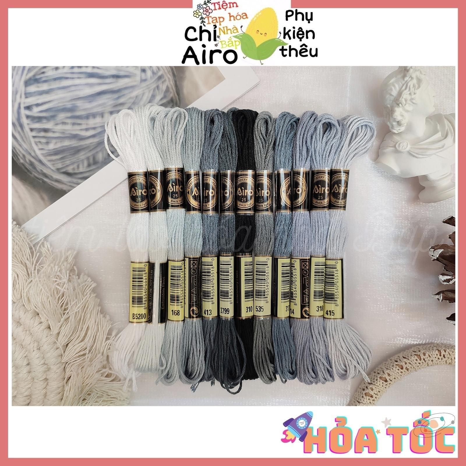 Set chỉ airo tông xám