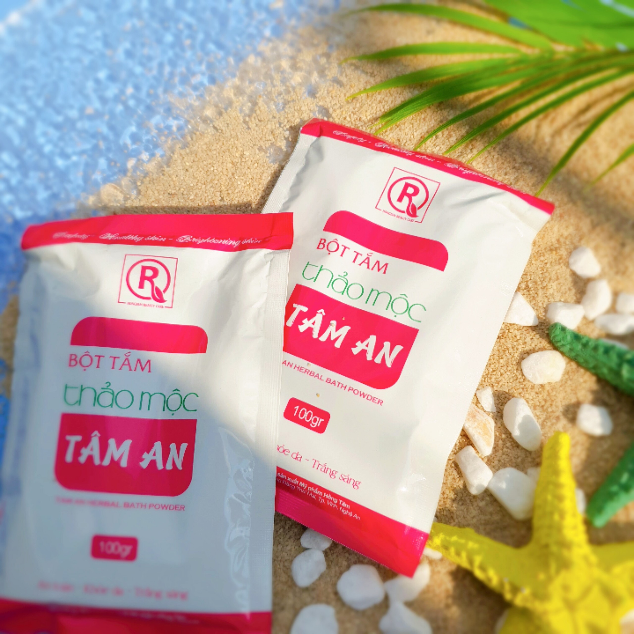 Bột tắm trắng thảo mộc TÂM AN gói100g chính hãng / an toàn cho da nhạy cảm
