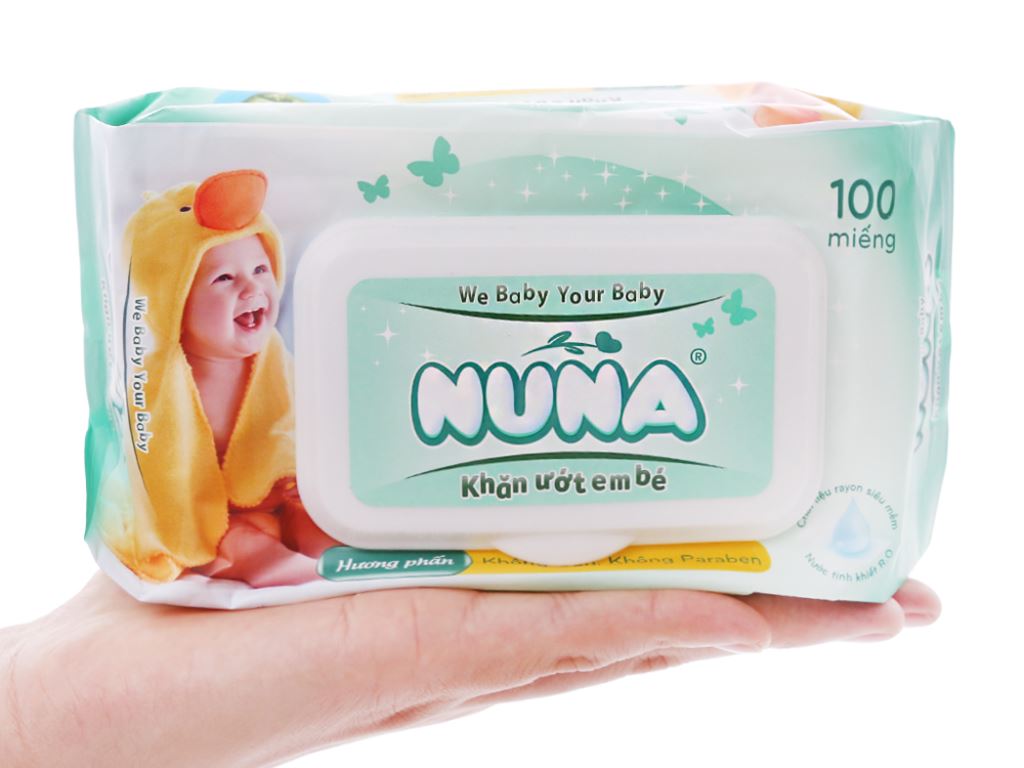 Khăn ướt em bé NuNa hương phấn