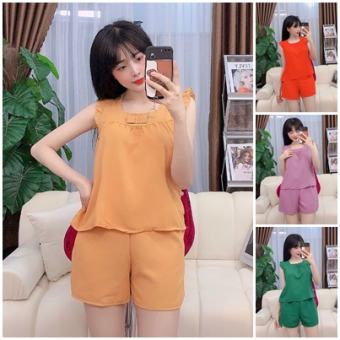 Đồ Bộ Đùi Cổ Tròn Vải Đũi Xịn Mềm Mịn Thoáng Mát, FreeSize Dưới 60Kg, Set Bộ Đùi Mặc Nhà Vải Đũi