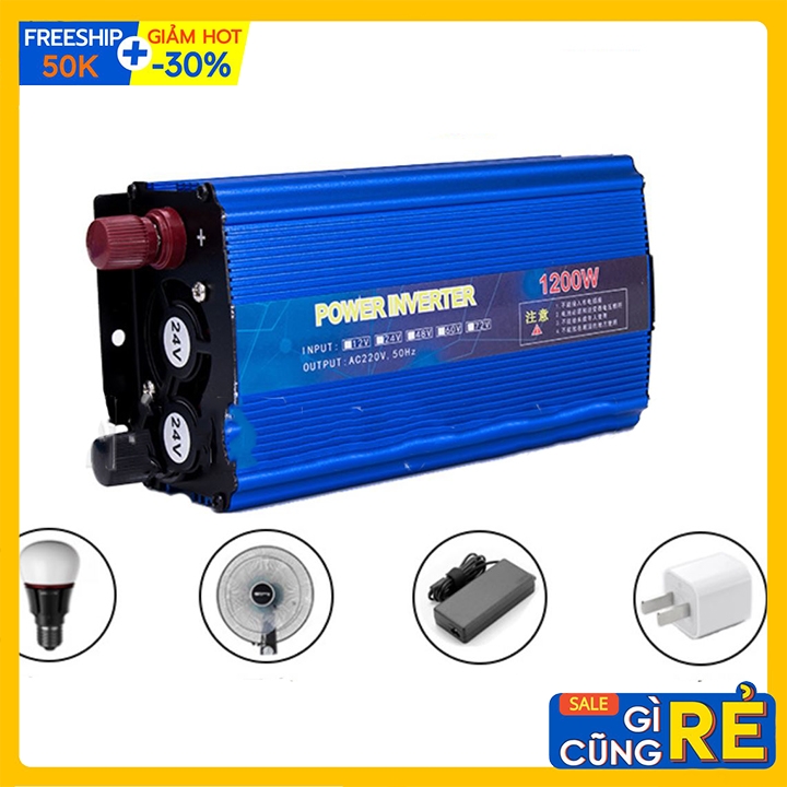 Bộ đổi nguồn điện 12v sang 220v, máy kích điện 1200w