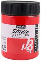 สีอะคริลิค เกรดสตูดิโอ PEBEO 500ml สีแดง Quinacridone Scarlet Acrylic Studio High Viscose 500ML Quinacridone Scarlet P171020