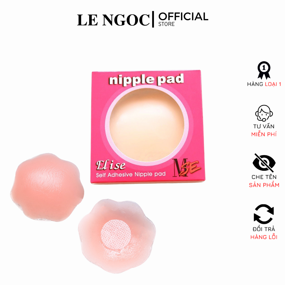 Cặp miếng dán đầu ti, miếng dán ngực silicon hình hoa mai - LN042
