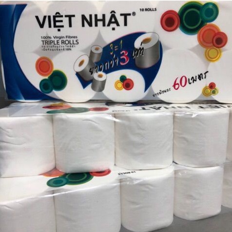 Giấy vệ sinh việt nhật 3 lớp lốc 10 cuộn
