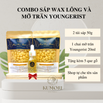 COMBO SÁP WAX LÔNG & MỠ TRĂN YOUNGERIST hard wax beans sáp tẩy triệt lông waxing tại nhà hạt đậu keo tẩy lông sáp wax lông nách bikini tay chân,triệt lông toàn thân