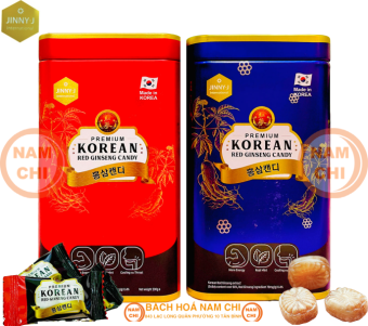 Kẹo Hồng Sâm HQ Jinny-J Bổ Sung Năng Lượng Hộp Thiếc 200G Quà Tết Sang Trọng Đẳng Cấp