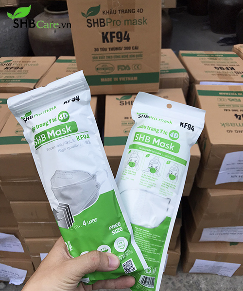Khẩu trang y tế 4d - shb pro mask kf94