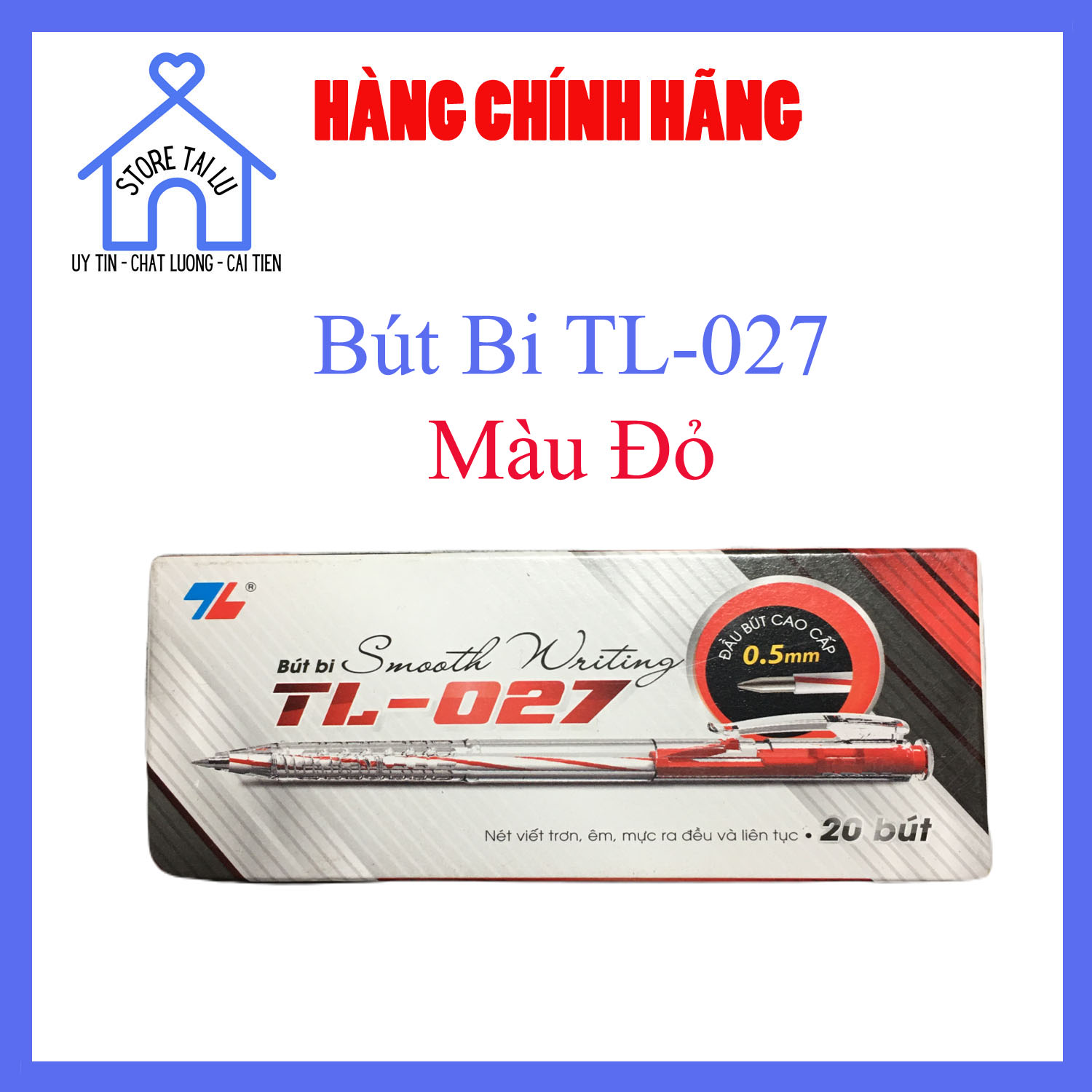 Bút bi tl-027 combo 5 cây 20 cây - store tài lư