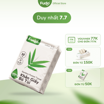 Khăn giấy bỏ túi Fudo® TISSUEPocketTM từ sợi tre - Gói 10 tờ
