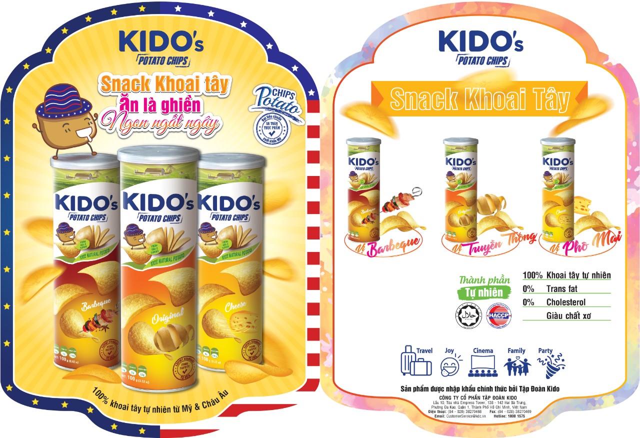 Hộp Snack khoai tây Kido s POTATO CHIPS 100g