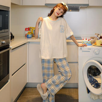 Bộ Mặc Nhà Cộc Tay,Quần Dài  Nữ, Trẻ Trung Năng Động Chất Cotton  Hàng Quảng Châu Cao Cấp (2023)