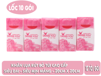 Lốc 10 gói khăn giấy bỏ túi cao cấp Bless You